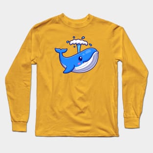 Cute Whale Cartoon Long Sleeve T-Shirt